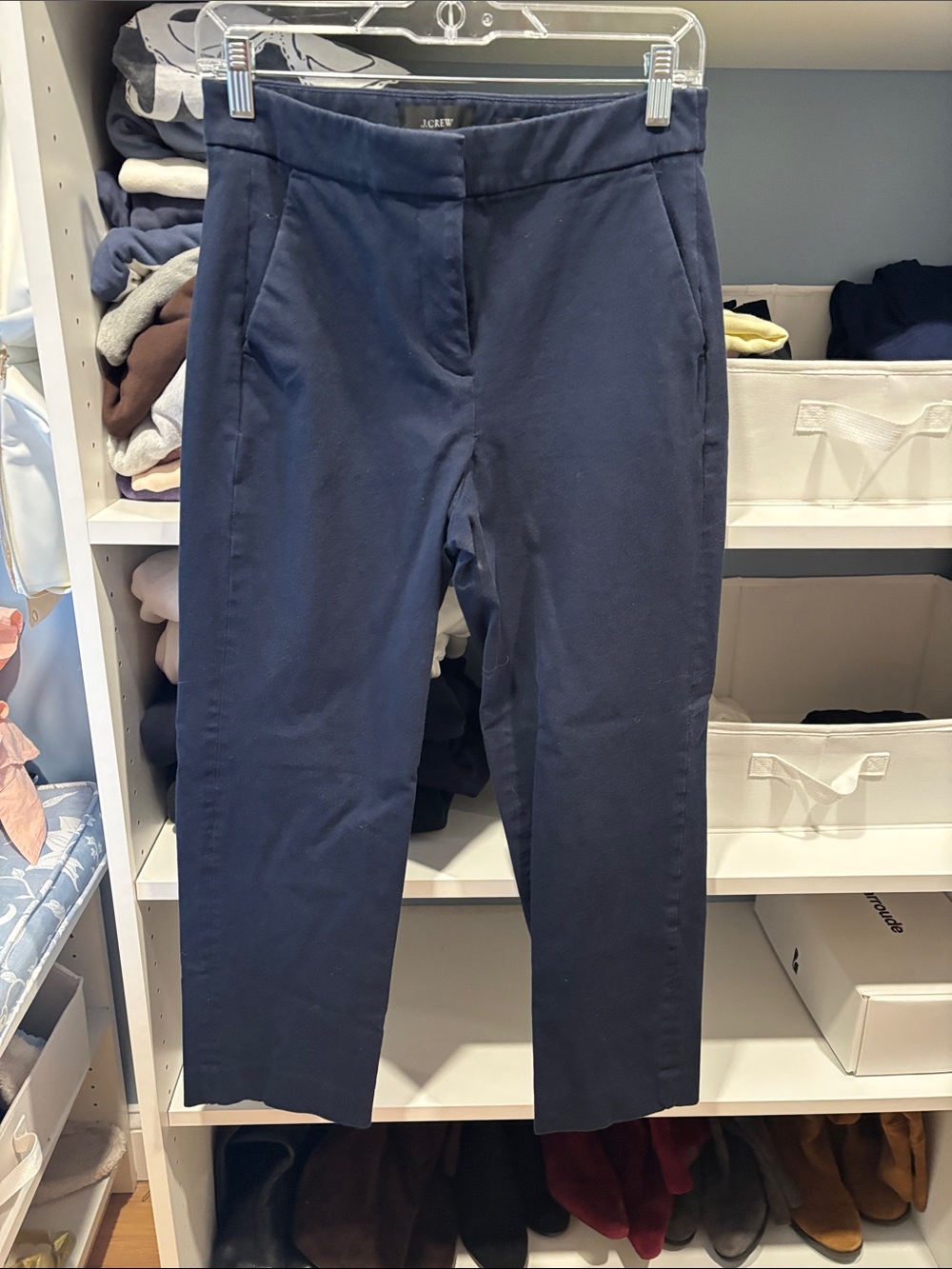 J. Crew “Kate” Navy Slim Straight Chinos